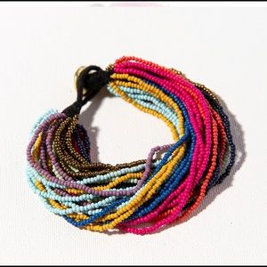 Ink & Alloy | Multi stripe Multi layer Seed Bead Bracelet | Brand New